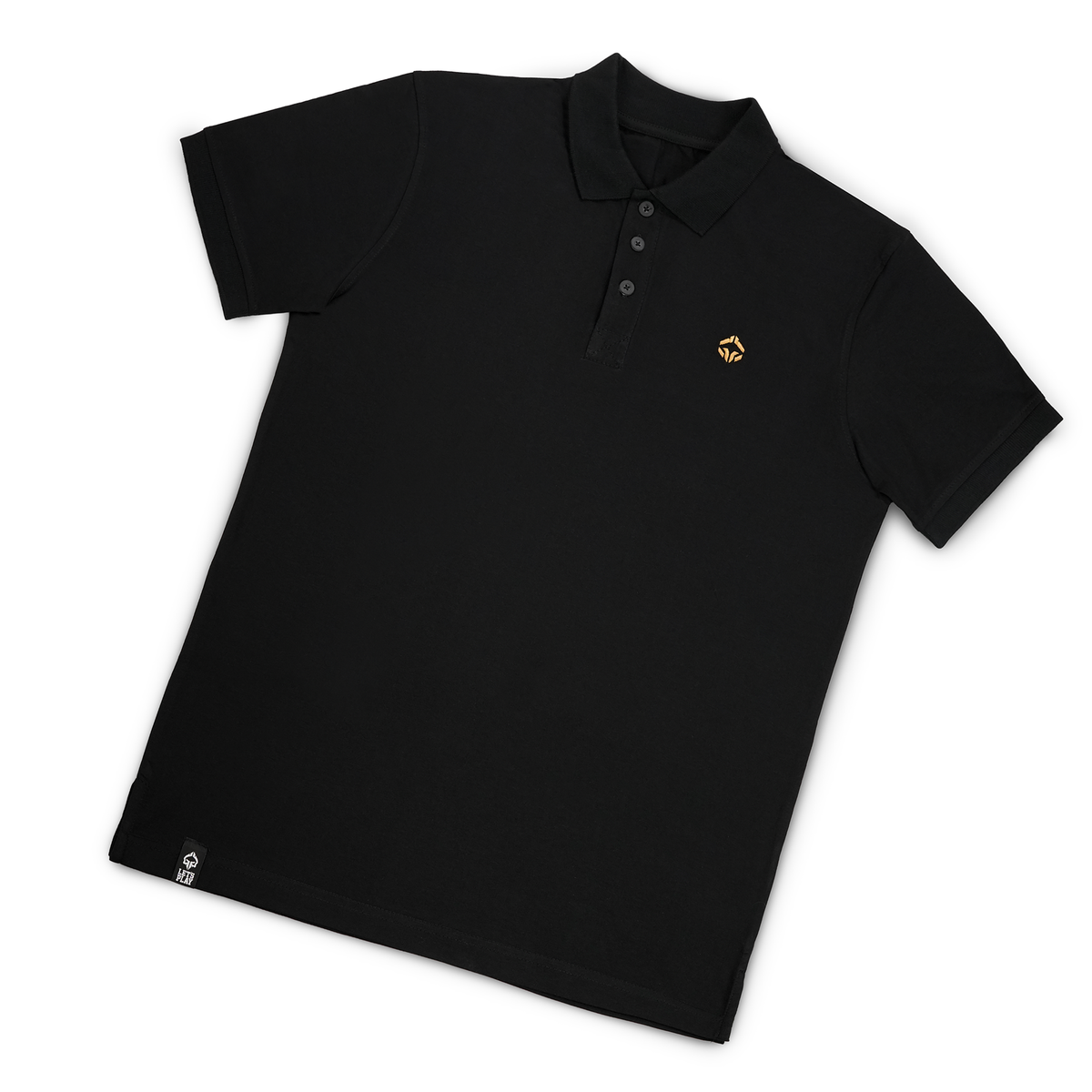 Polo shirt Minimal (Black with Gold Logo)