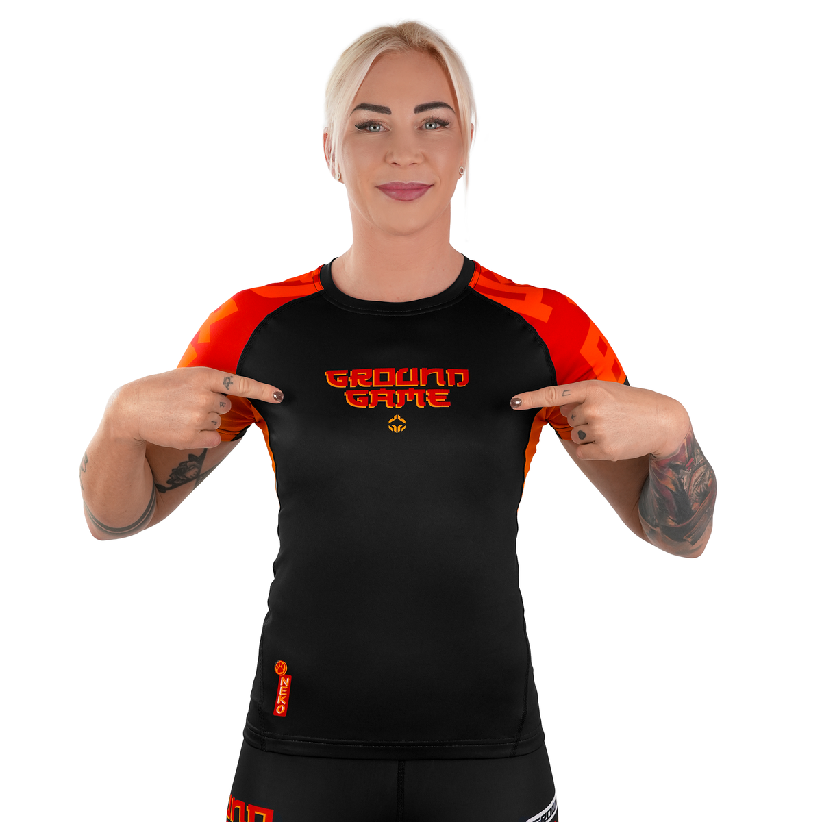 Women's Rashguard Ramen Cat short sleeve