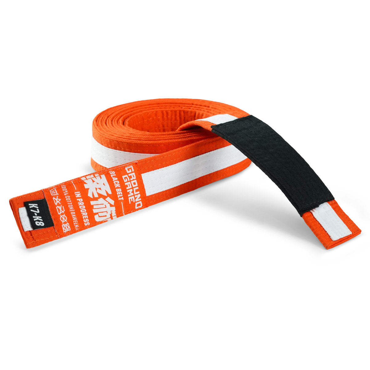 Kids' BJJ Belt (Orange with white stripe)