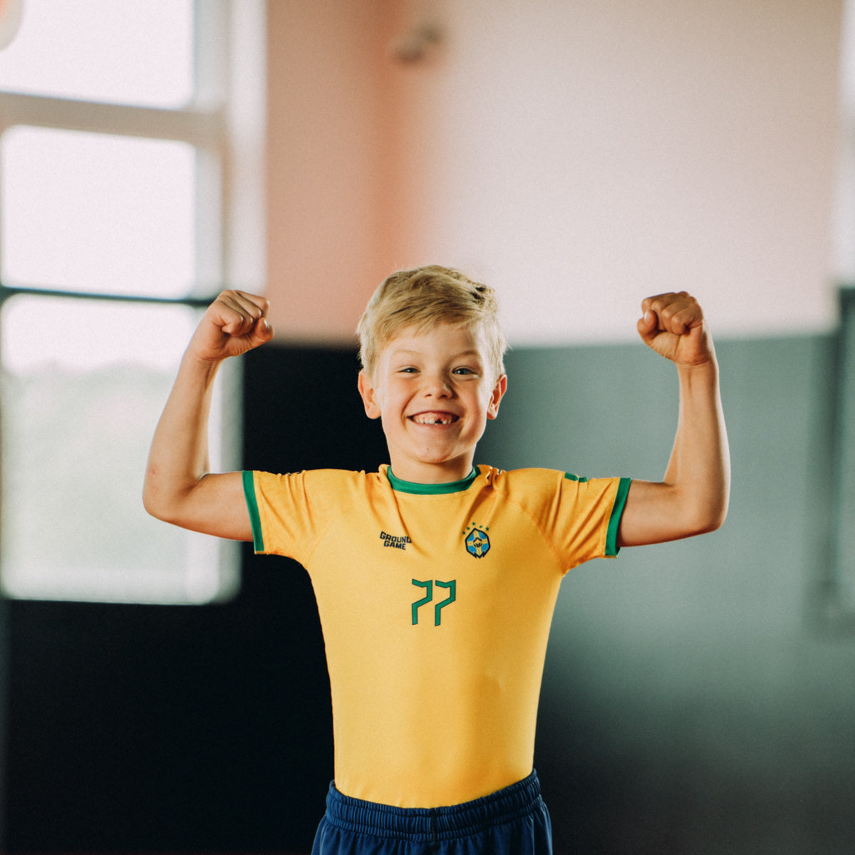 Kids' Rashguard Brazil Football short sleeve