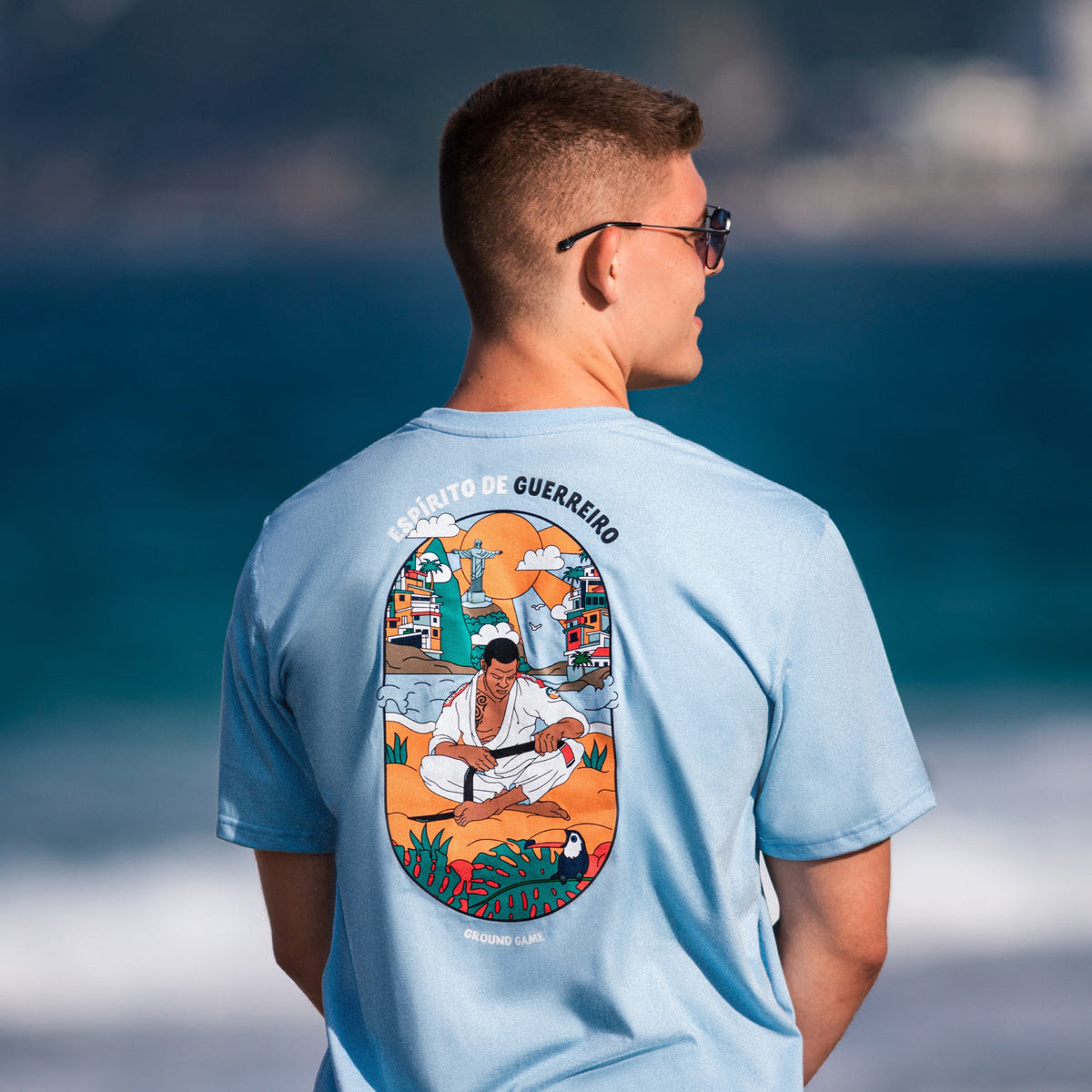 T-shirt Favela Oversize (Niebieski)