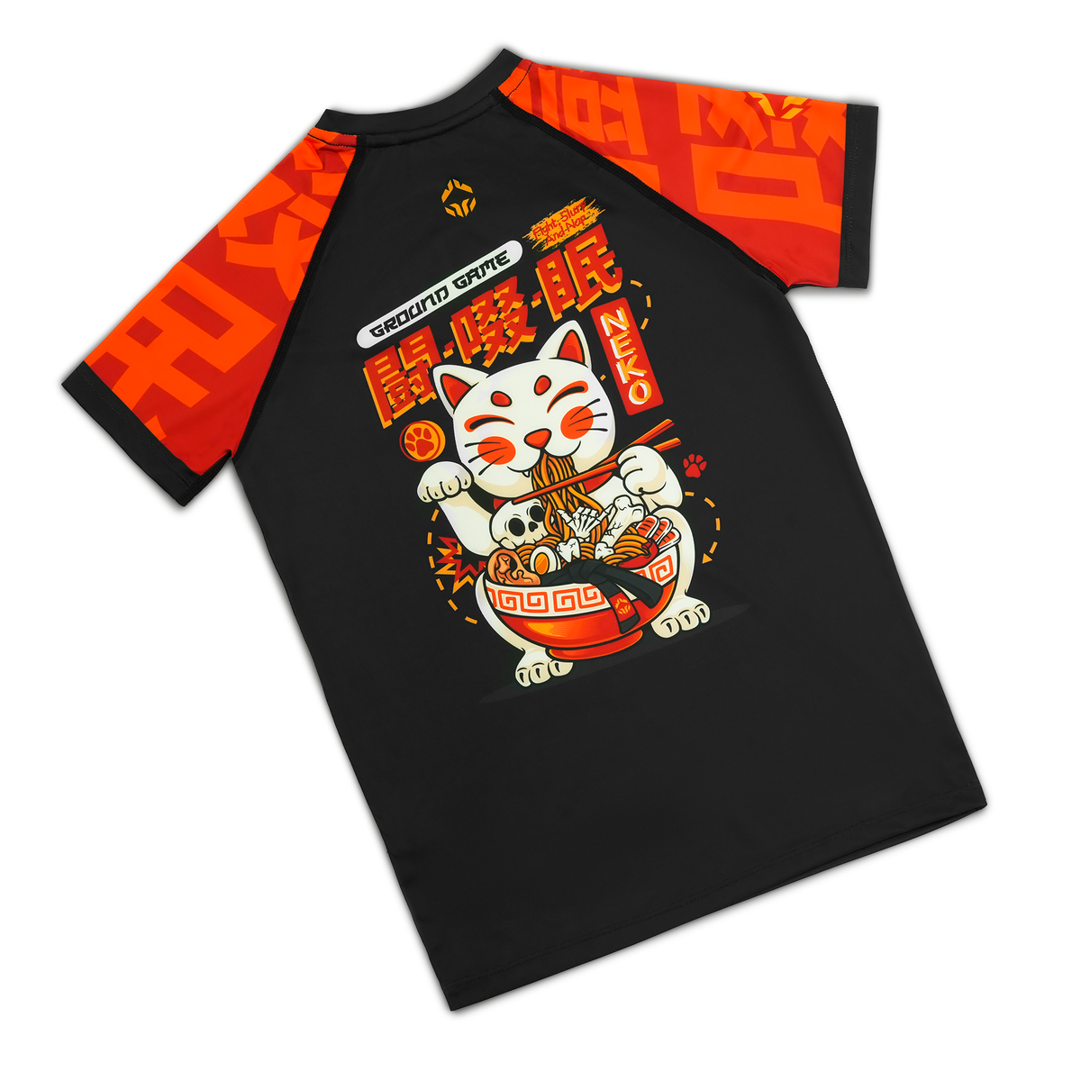 Kids' Rashguard Ramen Cat short sleeve