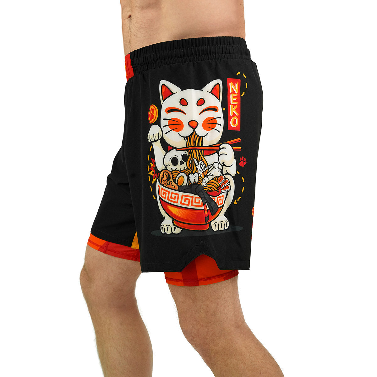 2-in-1 Training Shorts Ramen Cat