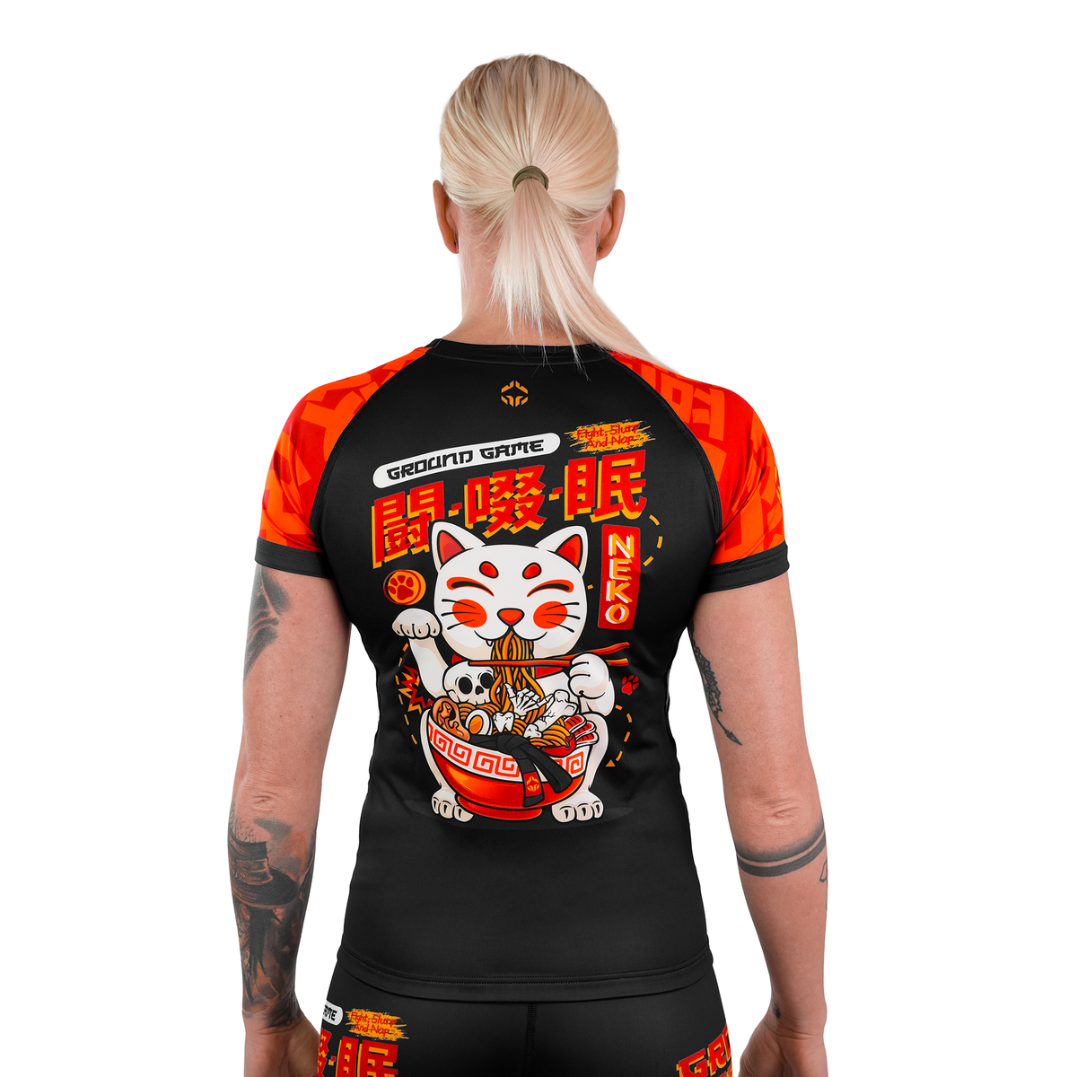 Women's Rashguard Ramen Cat short sleeve