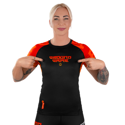 Women's Rashguard Ramen Cat short sleeve