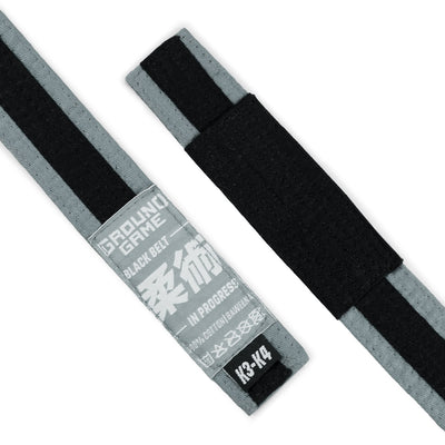 Kids' BJJ Belt (Grey with black stripe)