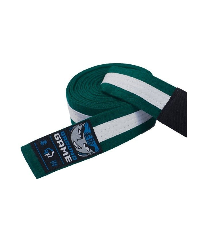 Kids' BJJ Belt (Green with white stripe)