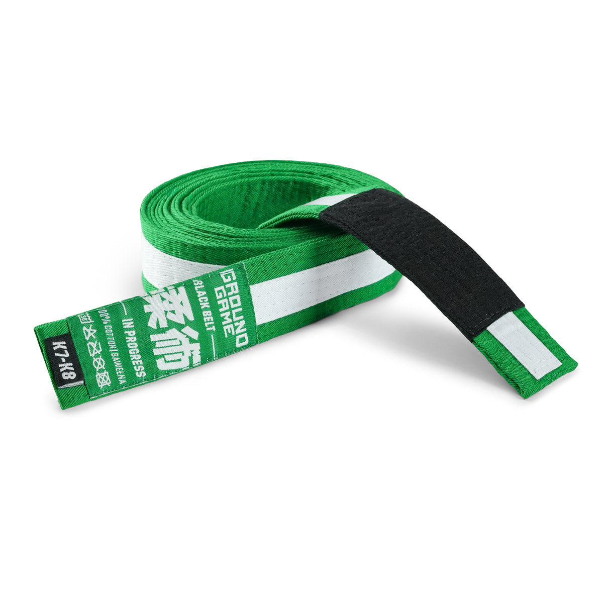 Kids' BJJ Belt (Green with white stripe)