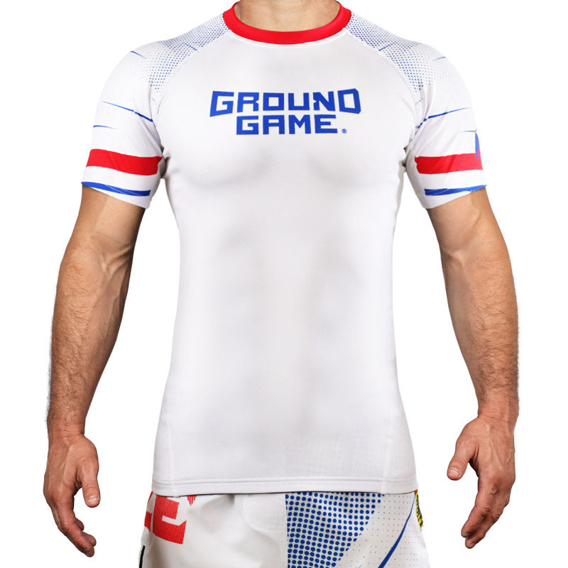 Rashguard Czech Republic short sleeve (White)