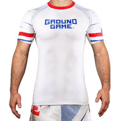 Rashguard Czech Republic short sleeve (White)