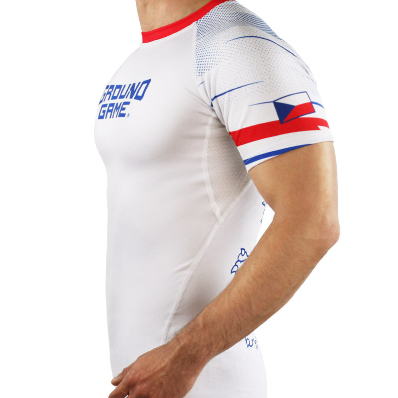 Rashguard Czech Republic short sleeve (White)