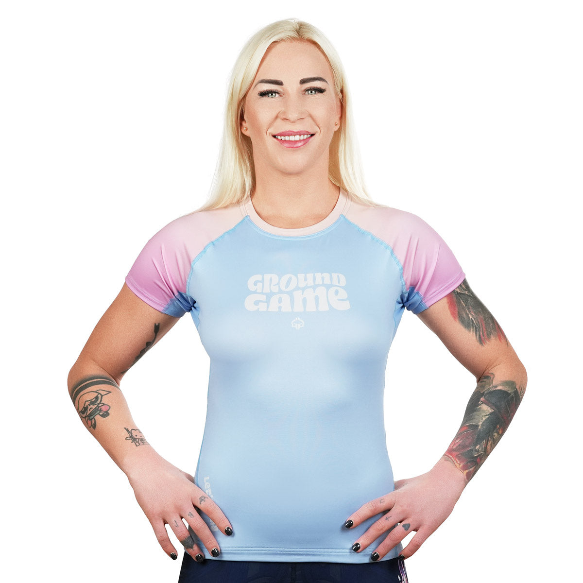 Women's Rashguard Athletic Light Blue short sleeve