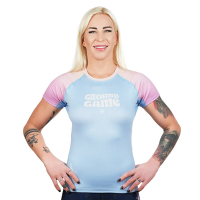 Women's Rashguard Athletic Light Blue short sleeve