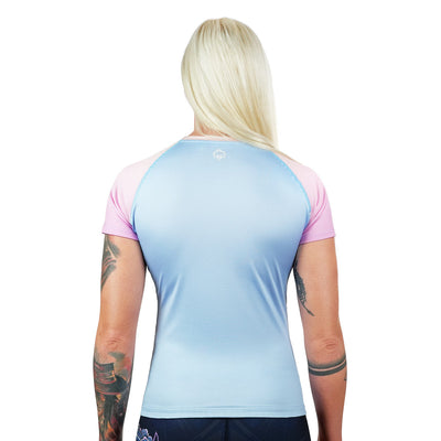 Women's Rashguard Athletic Light Blue short sleeve