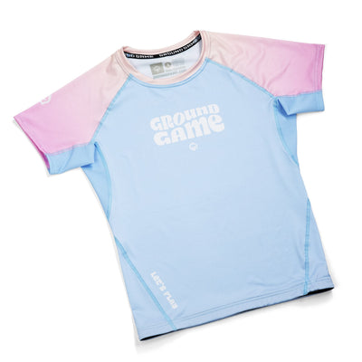 Women's Rashguard Athletic Light Blue short sleeve