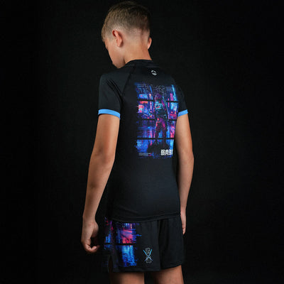 Kids' Rashguard Cyber Samurai short sleeve