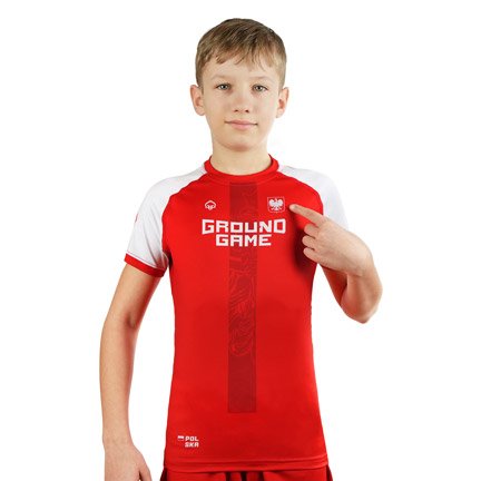 Kids Rashguard Poland 2.0 short sleeve (Red)