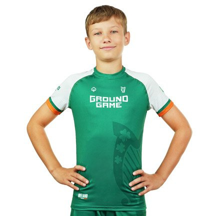 Kids Rashguard Ireland short sleeve (Green)