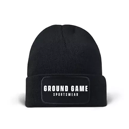 Winter Hat Typo black