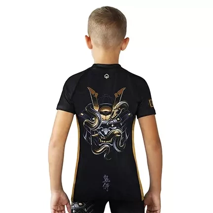 Kids Rashguard Oni Samurai Short Sleeve