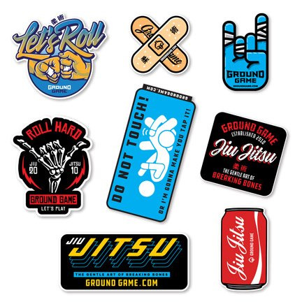 Set of 8 BJJ stickers